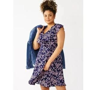 Draper James RSVP Floral Wrap Midi Dress Size XXL Cottage Work Event Wedding